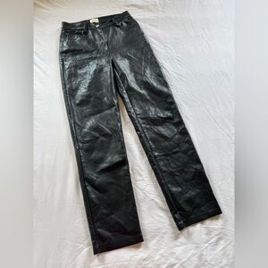 Aritzia Wilfred Faux Black Leather Pants size S
